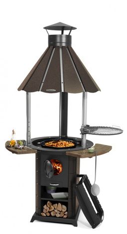 Гриль для дачи TMF Барабек гриль с печью под казан черная бронза в Калининграде